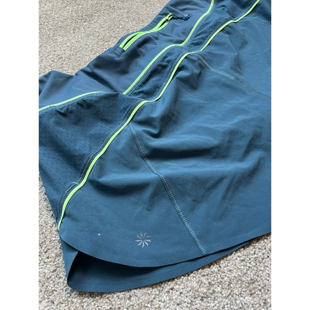 Athleta Women's Large Athletic Shorts Running Run With It With Zipper‎ Blue